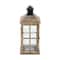 23" Brown Chinese Fir Traditional Candle Holder Lantern